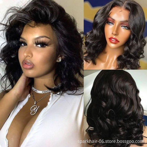 4X4 Body Wave Lace Front Lace Closure Wigs, Human Hair Wigs With Baby Hair, 150% Density Body Wave Wigs For Black Women